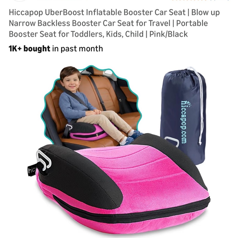 Inflatable booster car seat perfect for travel